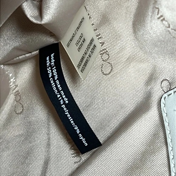 Calvin Klein Beige Canvas Crossbody Bag Purse w Guitar Strap - Picture 8 of 9